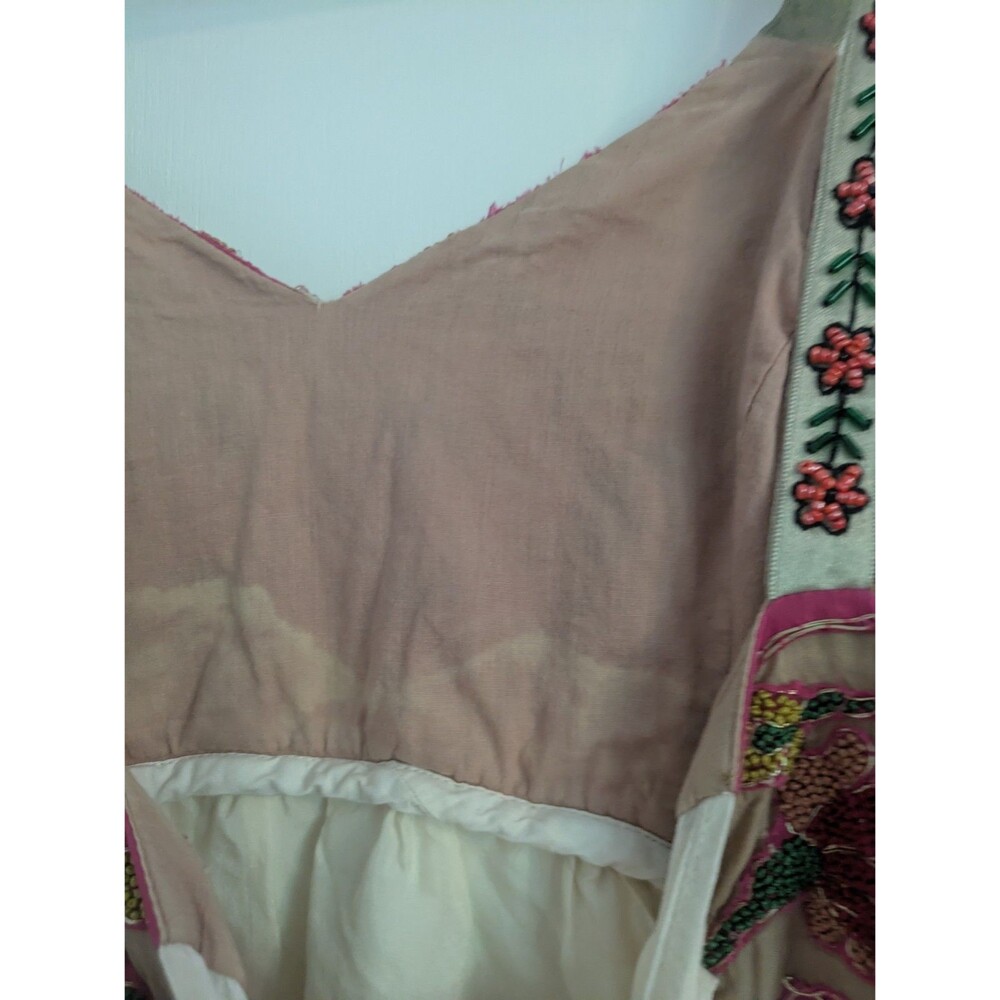Anthropologie Zehavale Norrbotten Dress Copper Red Pink Embroidery Beaded Size 6 - Picture 10 of 11